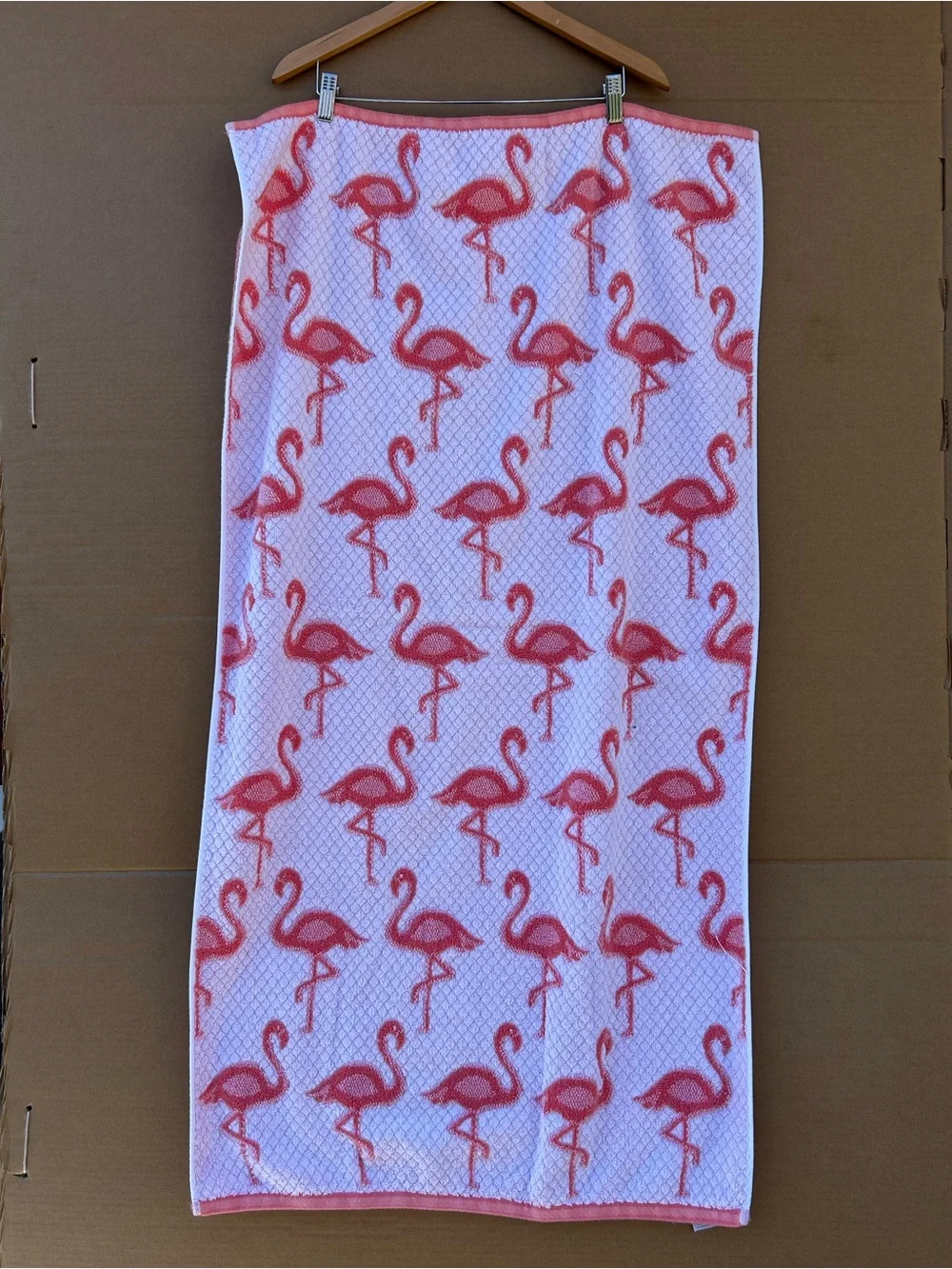 Save Island Spa Flamingo Towel Cotton Beach Bath Towel Terry VTG 2002